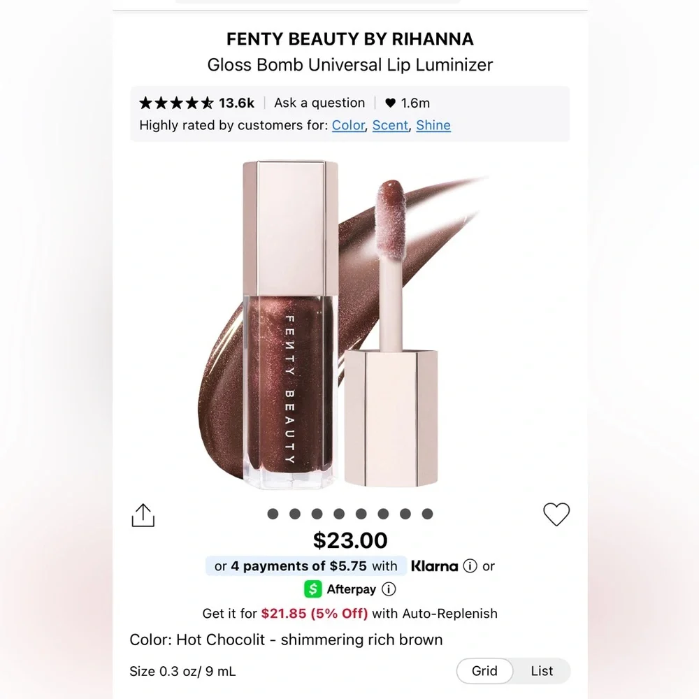 Fenty Beauty Gloss Bomb Lip Gloss in Hot Chocolit
